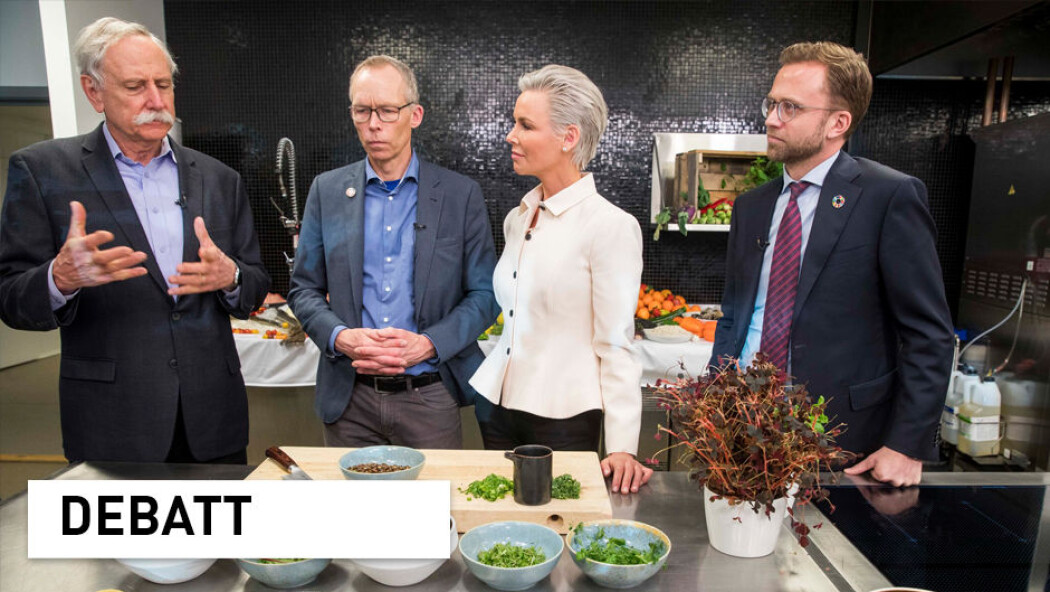 (Foto: Walter Willett, Johan Rockström , Gunnhild Stordalen og utviklingsminister Nikolai Astrup presenterte hovedfunnene i EAT-Lancet-rapporten i januar. (Foto: Terje Pedersen / NTB scanpix) (Foto: Walter Willett, Johan Rockström , Gunnhild Stordalen og utviklingsminister Nikolai Astrup presenterte hovedfunnene i EAT-Lancet-rapporten i januar. (Foto: Terje Pedersen / NTB scanpix)