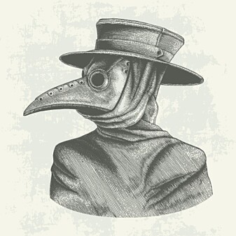 Pestlegene fylte de lange nebbene i maskene sine med sterke urter. De trodde lukten av dem skulle hindre dem i å få den grusomme sykdommen. (Illustrasjon: Channarong Pherngjanda / Shutterstock) Pestlegene fylte de lange nebbene i maskene sine med sterke urter. De trodde lukten av dem skulle hindre dem i å få den grusomme sykdommen. (Illustrasjon: Channarong Pherngjanda / Shutterstock)