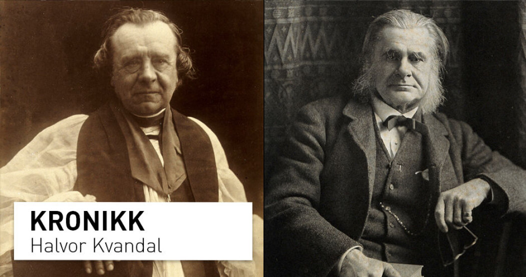 På 1800-tallet hadde den anglikanske biskopen Samuel Wilberforce (til venstre) og Darwin-forkjemperen Thomas Henry Huxley, kjent som «Darwin’s bulldog», hadde en opphetet utveksling om evolusjonsteorien. Men hvordan står det til mellom vitenskap og religion i dag? (Foto til av Wilberforce: Julia Margaret Cameron. Foto til Huxley: Elliott & Fry. Begge via Wellcome Collection / CC BY) På 1800-tallet hadde den anglikanske biskopen Samuel Wilberforce (til venstre) og Darwin-forkjemperen Thomas Henry Huxley, kjent som «Darwin’s bulldog», hadde en opphetet utveksling om evolusjonsteorien. Men hvordan står det til mellom vitenskap og religion i dag? (Foto til av Wilberforce: Julia Margaret Cameron. Foto til Huxley: Elliott & Fry. Begge via Wellcome Collection / CC BY)