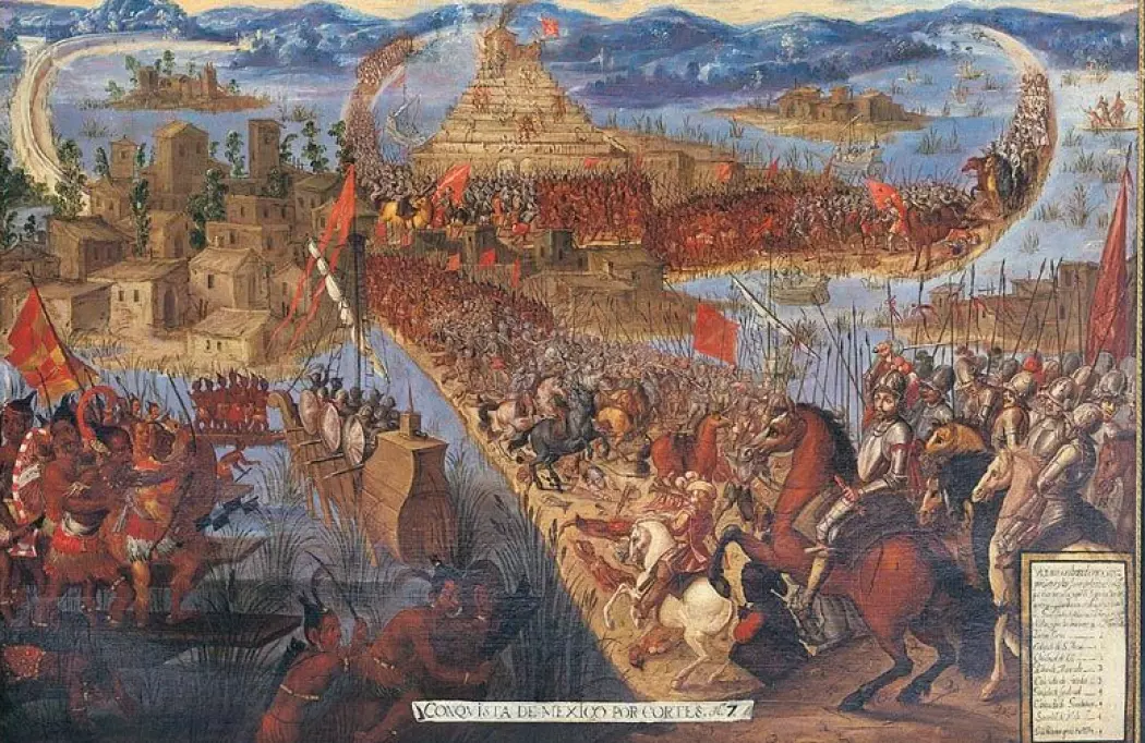 Til tross for å være svært underlegen tallmesig lyktes den spanske conquistadoren Hernán Cortés i 1521 med å erobre Aztekernes hovedstad Tenochtitlan. Cortés ble godt hjulpet av koppeviruset den spanske styrken tok med seg fra Europa, og som Aztekerne ikke hadde noen motstandsdyktighet mot.