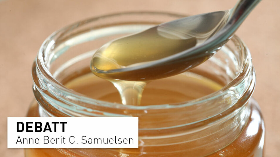 – Vi spiser ikke muggsopp når vi trenger penicillin, og vi skal ikke bruke ubearbeidet honning som sårsalve, skriver Anne Berit C. Samuelsen.