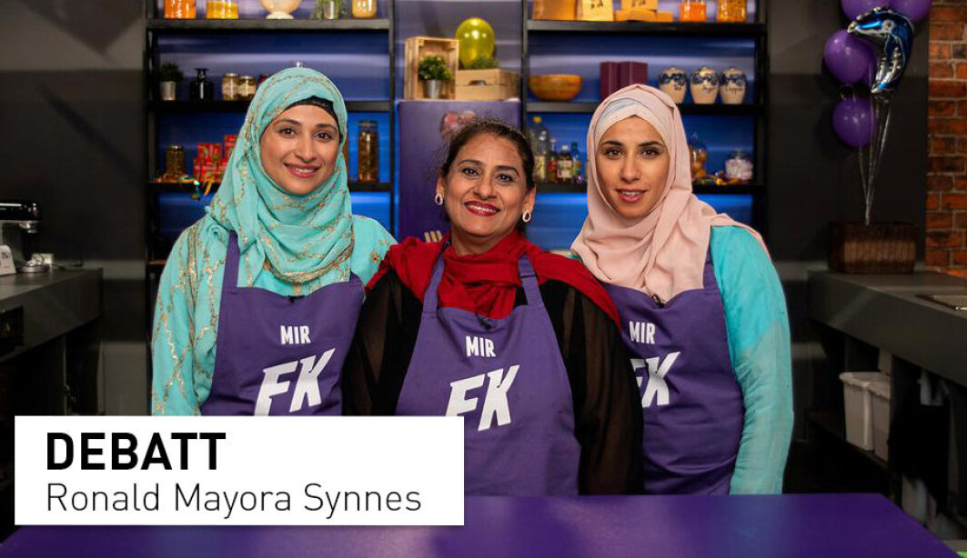 Hijabbruken til døtrene i familien Mir ble gjenstand for debatt da de deltok i TV-programmet Familiekokkene på NRK. Postdoktor Ronald Mayora Synnes mener debatten trenger mer nyansering. Hijabbruken til døtrene i familien Mir ble gjenstand for debatt da de deltok i TV-programmet Familiekokkene på NRK. Postdoktor Ronald Mayora Synnes mener debatten trenger mer nyansering.