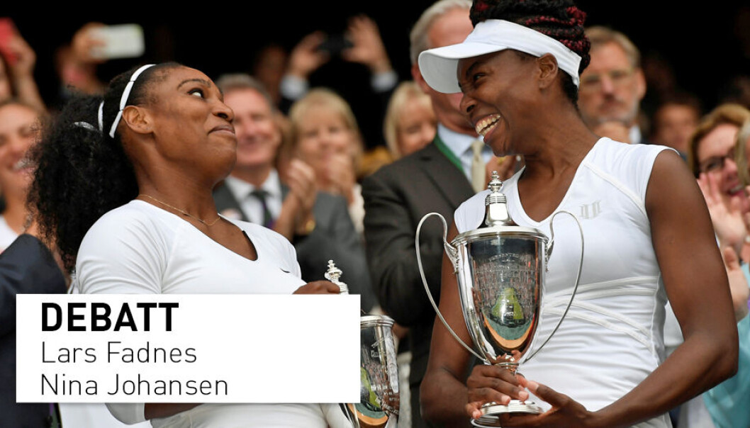 Venus Williams og søsteren Serena Williams er blant verdens beste idrettsutøvere, og de er veganere. Vi er overrasket over at Idrettshøyskolen fortsatt synes å tro på myten om at animalske proteiner er av bedre kvalitet og skulle bidra til bedre idrettspresentasjoner, skriver innsenderne. Venus Williams og søsteren Serena Williams er blant verdens beste idrettsutøvere, og de er veganere. Vi er overrasket over at Idrettshøyskolen fortsatt synes å tro på myten om at animalske proteiner er av bedre kvalitet og skulle bidra til bedre idrettspresentasjoner, skriver innsenderne.