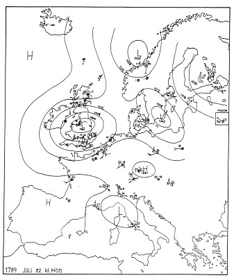 Værsystemene i Europa 22. juli 1789. Værsystemene i Europa 22. juli 1789.