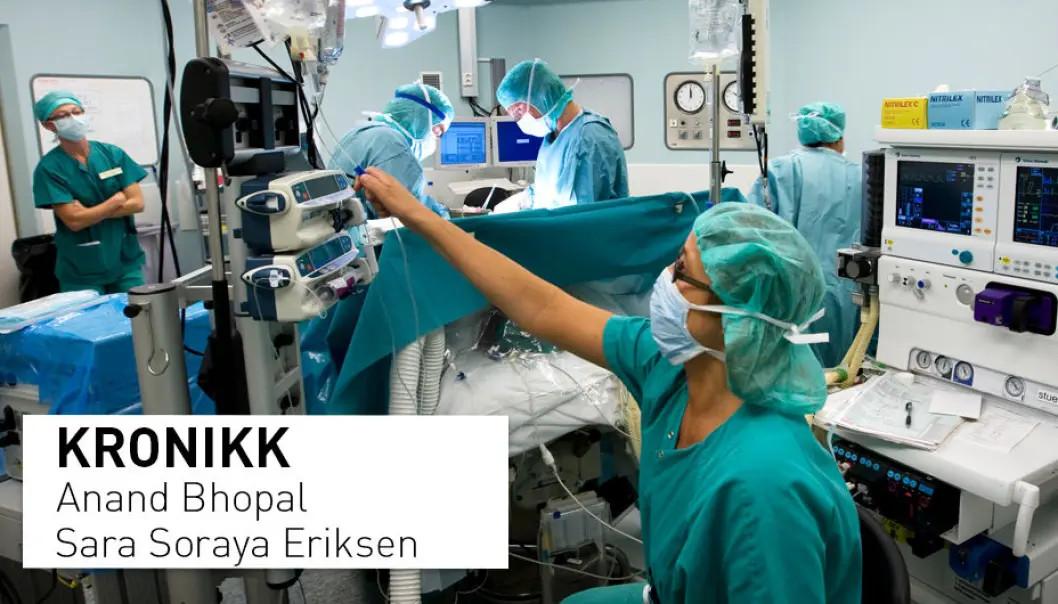 En større del av klimagassutslippene fra helsesektoren kommer fra utviklingen, transporten, bruken, og avfallshåndteringen av utstyr og materiell vi er avhengige av: inkludert medisiner, kirurgiske instrument og munnbind. Grønne innkjøp kan redusere klimagassutslipp, skriver kronikkforfatterne En større del av klimagassutslippene fra helsesektoren kommer fra utviklingen, transporten, bruken, og avfallshåndteringen av utstyr og materiell vi er avhengige av: inkludert medisiner, kirurgiske instrument og munnbind. Grønne innkjøp kan redusere klimagassutslipp, skriver kronikkforfatterne
