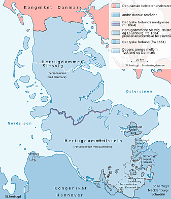 Situasjonen i grenseområdene etter krigen i 1864. Situasjonen i grenseområdene etter krigen i 1864.