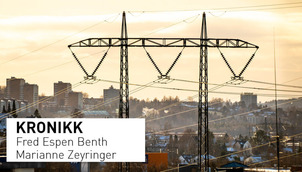Vi i Norge svinger mellom å dra fordelen av billig tysk vindkraft til å måtte betale for utslipp som skjer i Tyskland, skriver kronikkforfatterne. Vi i Norge svinger mellom å dra fordelen av billig tysk vindkraft til å måtte betale for utslipp som skjer i Tyskland, skriver kronikkforfatterne.