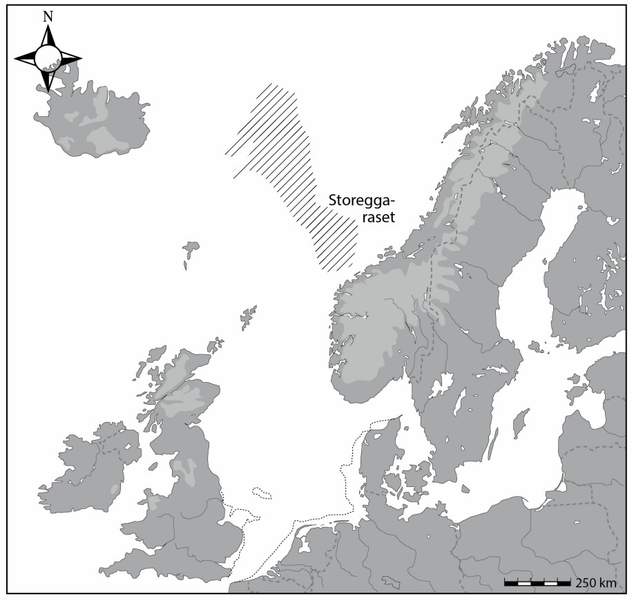 Storeggaraset gikk over et stort område utenfor norskekysten for 8200 år siden.