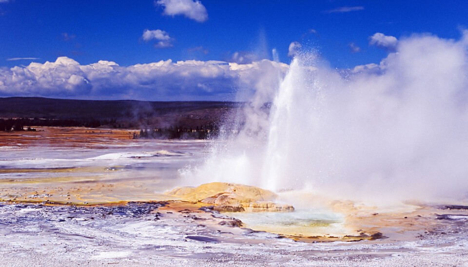 Geysirer i Yellowstone nationalparker, et område med geotermisk energi.