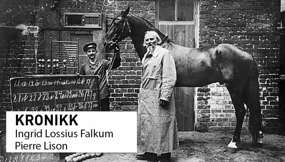 På bildet er hesten Kloke Hans, som ble kjent i Europa på 1900-tallet under feilaktig antakelse om dens evner til oppgaveløsning. Heller enn å løse oppgavene responderte Kloke Hans på trenerens kroppsspråk og ikke egen tenkning. Denne snarveien har blitt kalt Kloke-Hans-effekten og ligner på måten chatGPT fungerer.