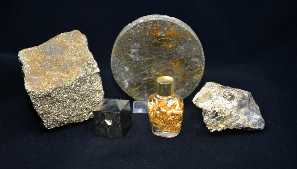 Hvilke av disse fem mineralene er ekte gull? Se svaret nederst i saken.