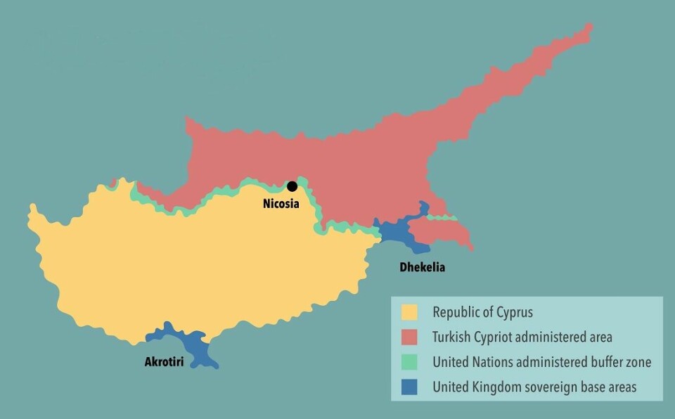Er Kypros del av Europa? Er det i så fall ett eller to land?