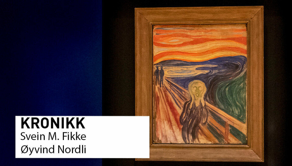 Det blir tragikomisk når guidene på Munchmuseet fremhever hypotesen om at vulkanstøv fra Krakatoa, etter et utbrudd i 1883, dannet himmeltonene i Oslo som inspirerte Munch til å male 'Skrik', mener kronikkforfatterne.