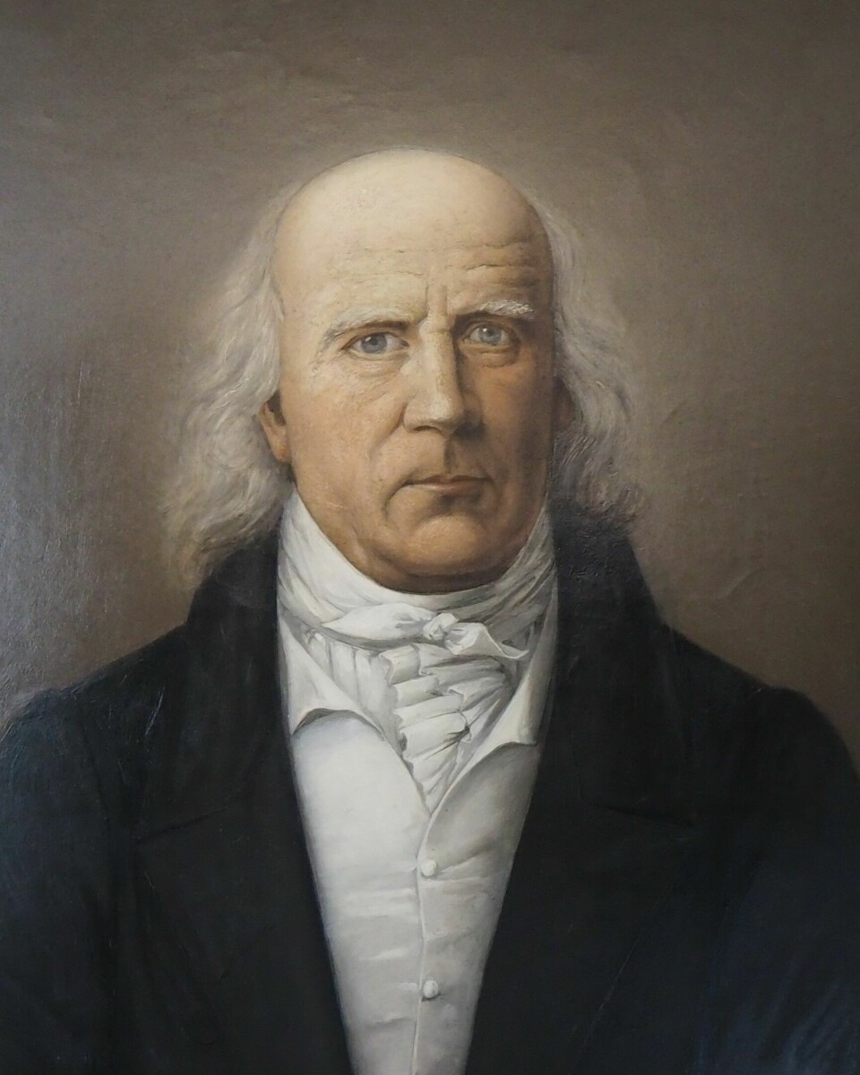 Portrett av Jens Esmark. Maleriet henger på Naturhistorisk museum i Oslo.