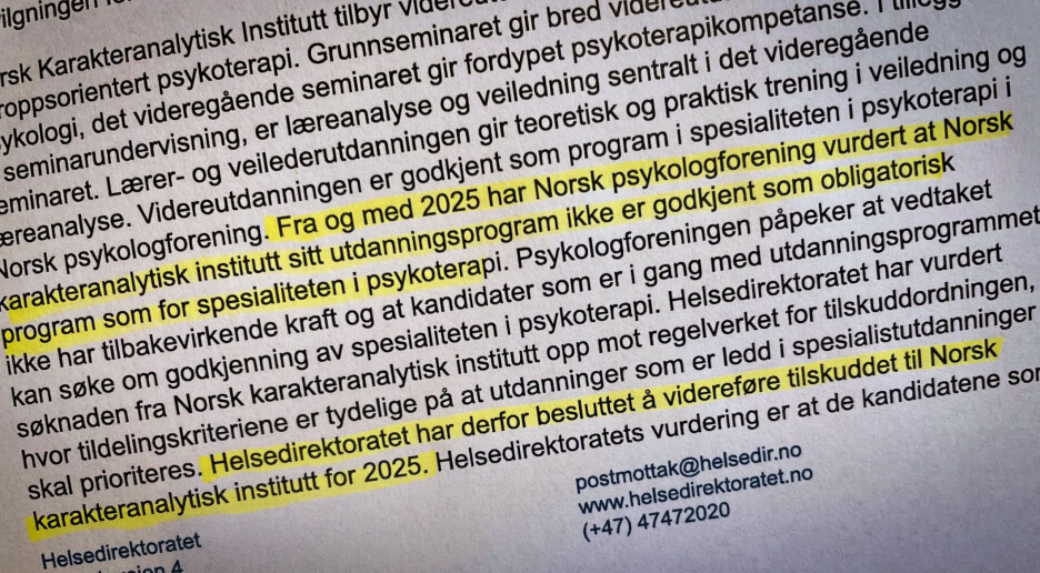 Vi trenger karakteranalysen