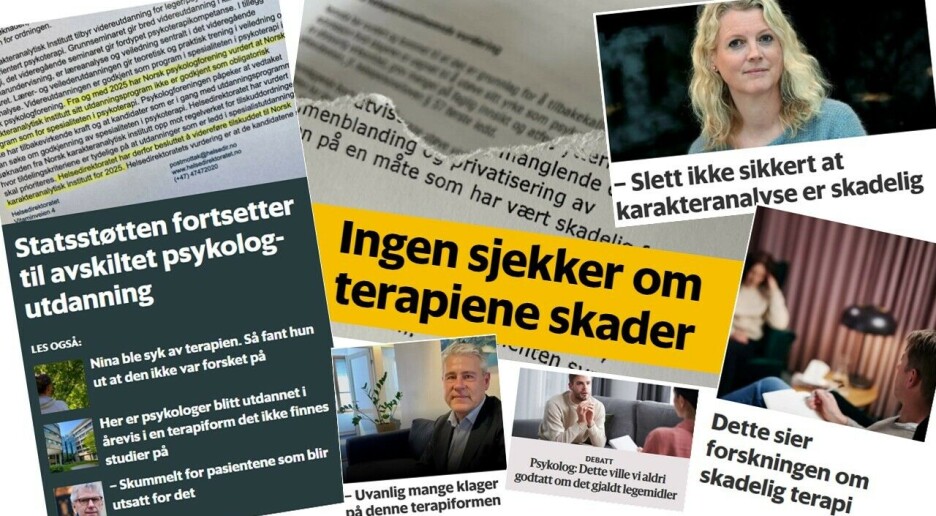 Feil i artikkel om karakteranalytisk utdanning